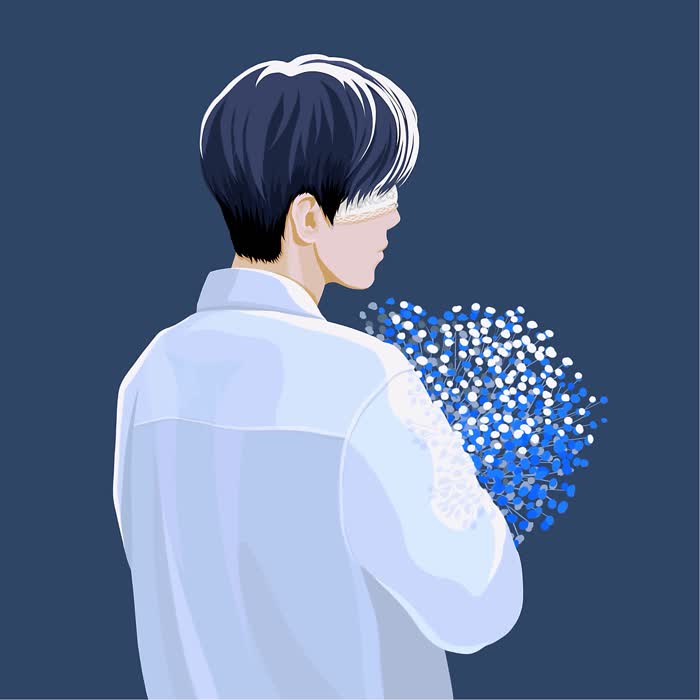 捧花伤感文艺男生背影头像图片