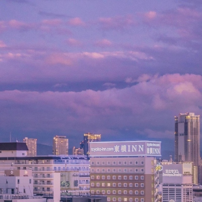 日系城市风景背景头像图片