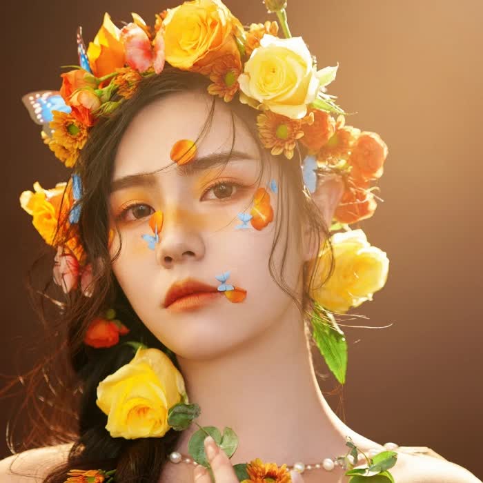 唯美伤感回忆戴花女生头像图片