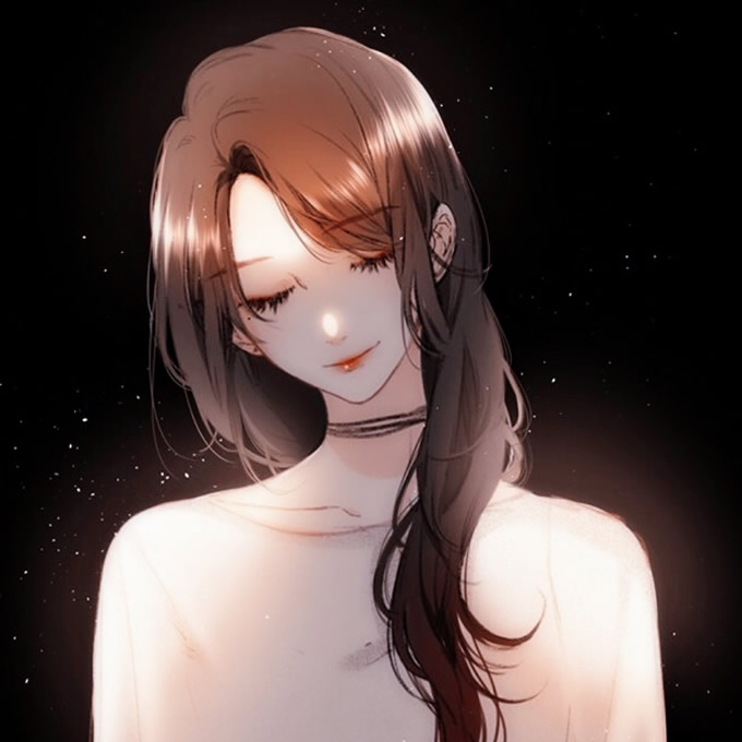 闭眼温柔长发动漫女生头像图片