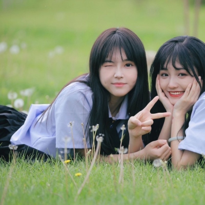 清新校园闺蜜头像校服系图片