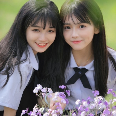 清新校园闺蜜头像校服系图片