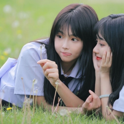 清新校园闺蜜头像校服系图片