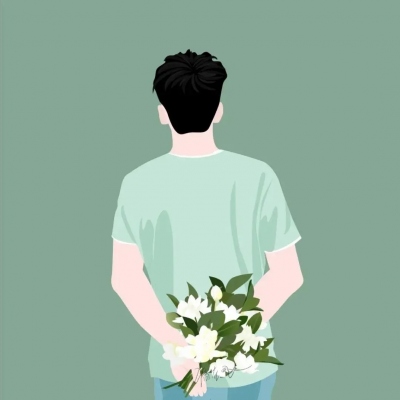 微信一男一女优质手绘情侣头像图片