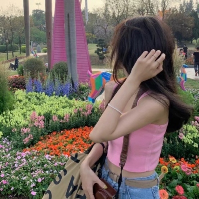 微信唯美头像带花女生图片