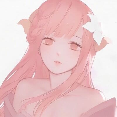 微信二次元女生头像粉色系图片