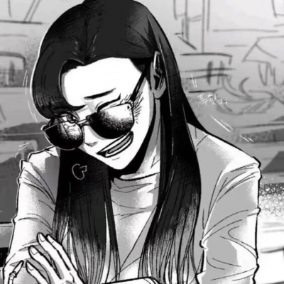 戴眼镜一男一女痞帅黑白动漫情头图片