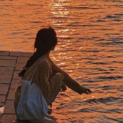 女生微信头像晚霞