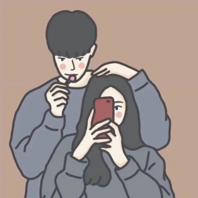 微信高清情头手绘一左一右图片