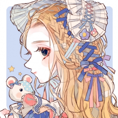 超酷侧脸插画女生动漫头像图片