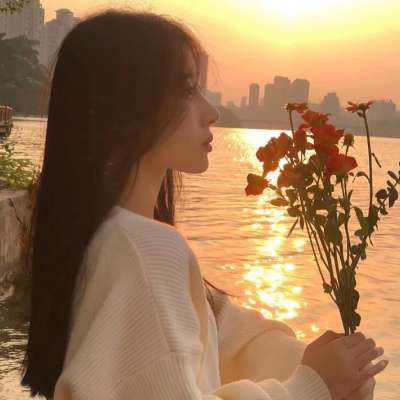 女生微信头像晚霞