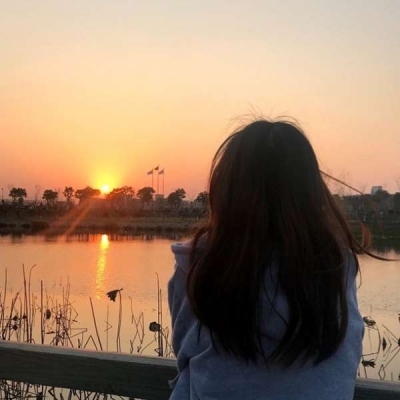 女生微信头像晚霞