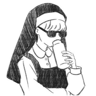 超拽戴墨镜手绘头像女