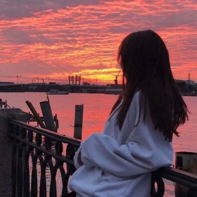 女生微信头像晚霞