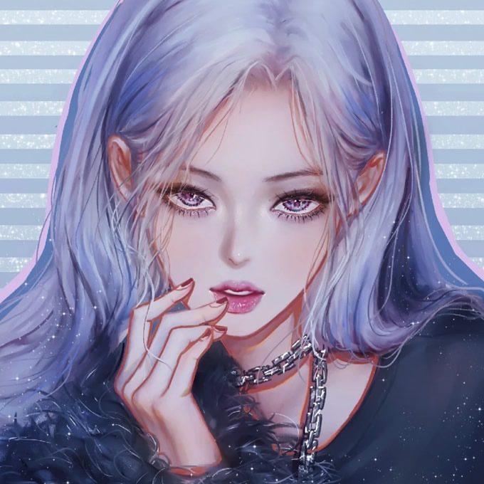 高质量女生手绘头像