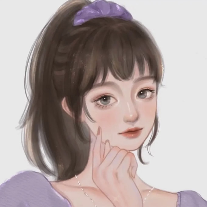 2025美女动漫手绘头像图片