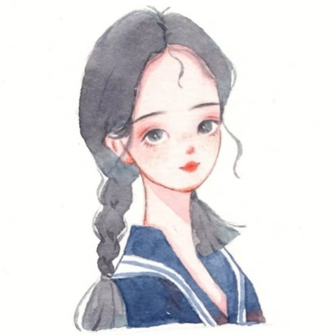 高质量女生手绘头像