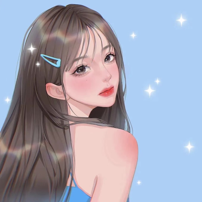 2025美女动漫手绘头像图片