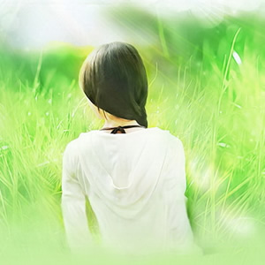 唯美真人女头像背影