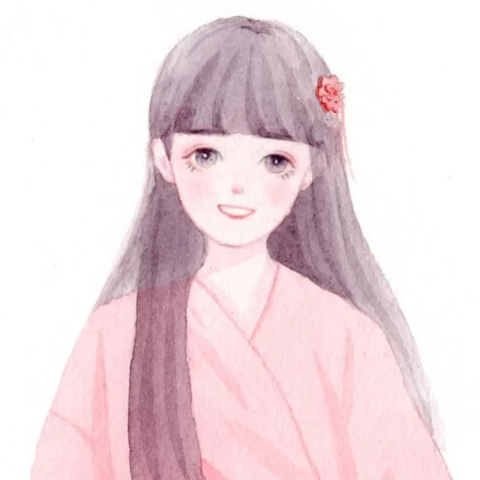 高质量女生手绘头像