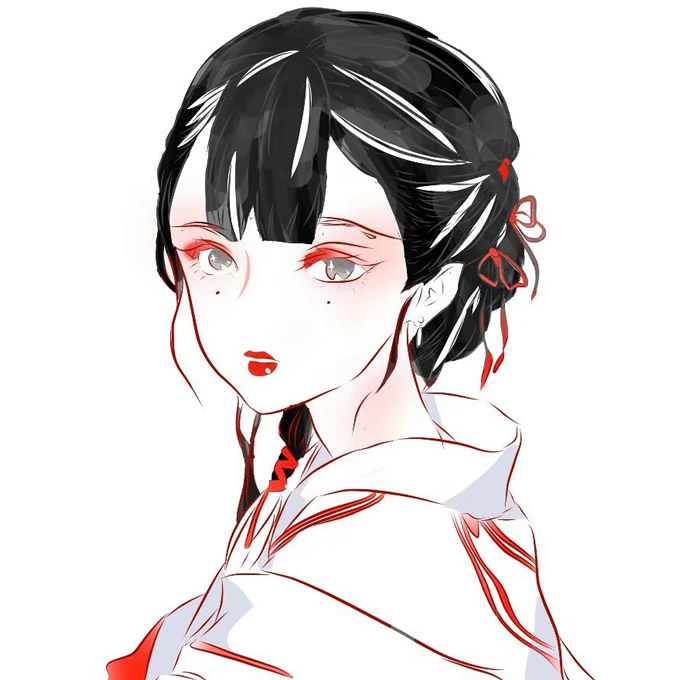 高质量女生手绘头像
