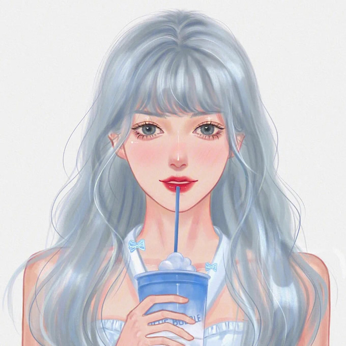 2025美女动漫手绘头像图片