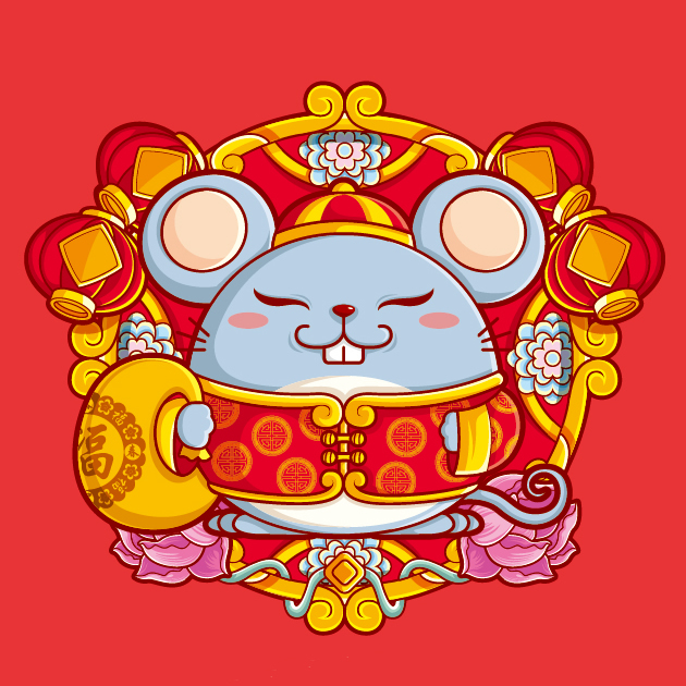 可爱喜庆鼠年头像老鼠图片