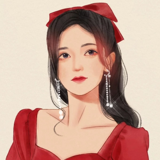 高质量女生手绘头像