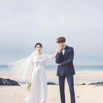 浪漫幸福真人婚纱情侣头像双人一对