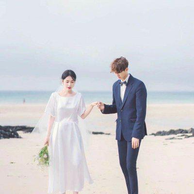 浪漫幸福真人婚纱情侣头像双人一对
