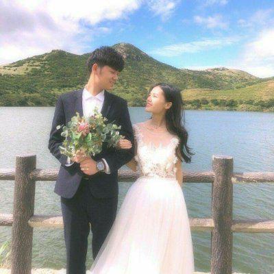 浪漫幸福真人婚纱情侣头像双人一对
