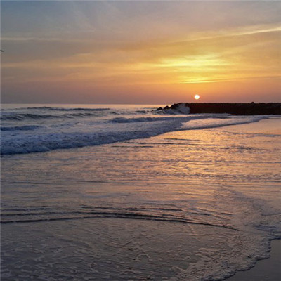 唯美海面日出日落风景头像