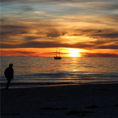唯美海面日出日落风景头像