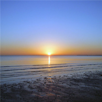 唯美海面日出日落风景头像