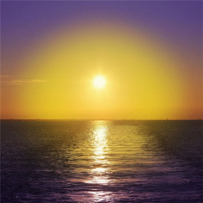 唯美海面日出日落风景头像