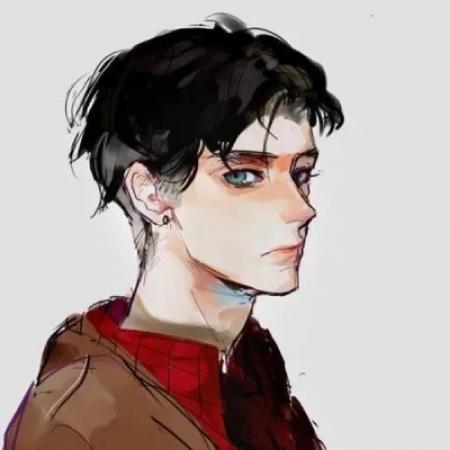 超酷冷漠手绘男生头像