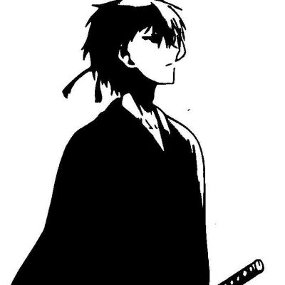 2025最帅动漫男头像黑白图片