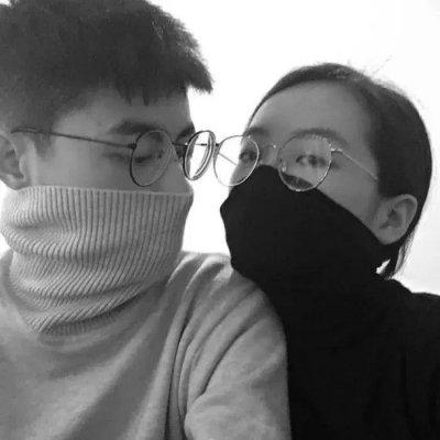 甜蜜浪漫的一对两张双人黑白情头