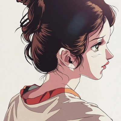 日系漫画头像复古动漫女生高清图片