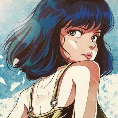 日系漫画头像复古动漫女生高清图片