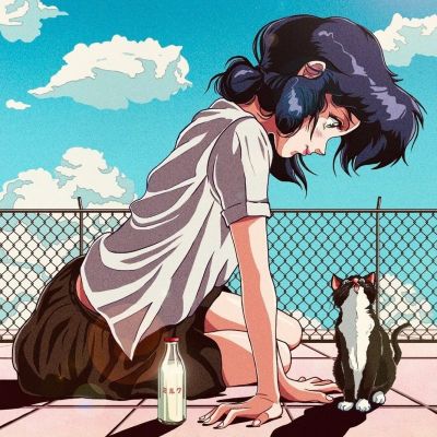 日系漫画头像复古动漫女生高清图片