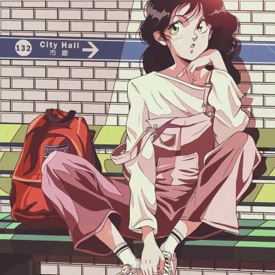 日系漫画头像复古动漫女生高清图片
