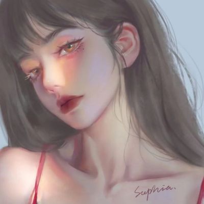 女生头像唯美高级质感手绘图片
