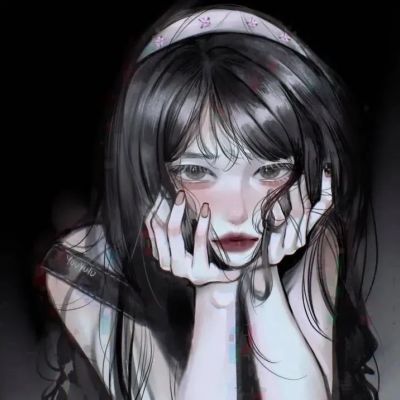 暗黑系丧女生头像动漫手绘超酷图片