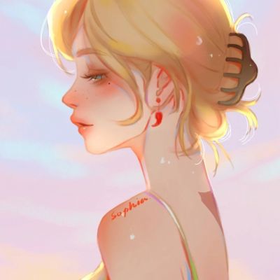 女生头像唯美高级质感手绘图片