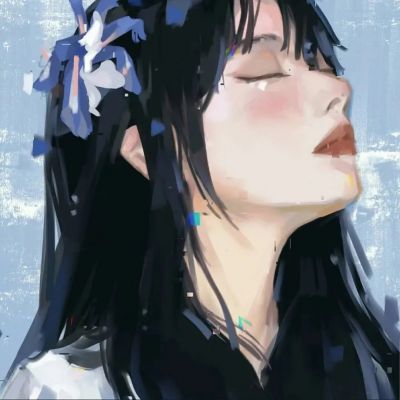 暗黑系丧女生头像动漫手绘超酷图片
