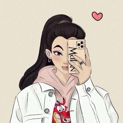 迪士尼公主拿手机对镜自拍头像图片