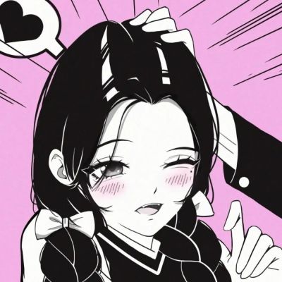 手绘摸头情侣头像