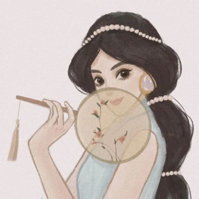 手绘迪士尼公主旗袍民国风头像图片