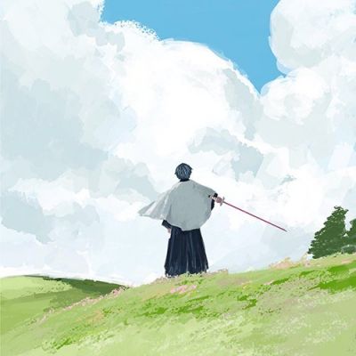 手绘鬼灭之刃背影头像